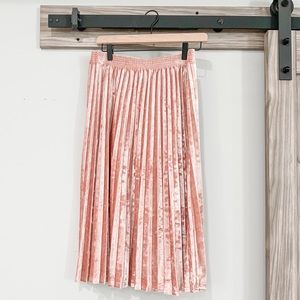 Pleated Velvet Skirt
